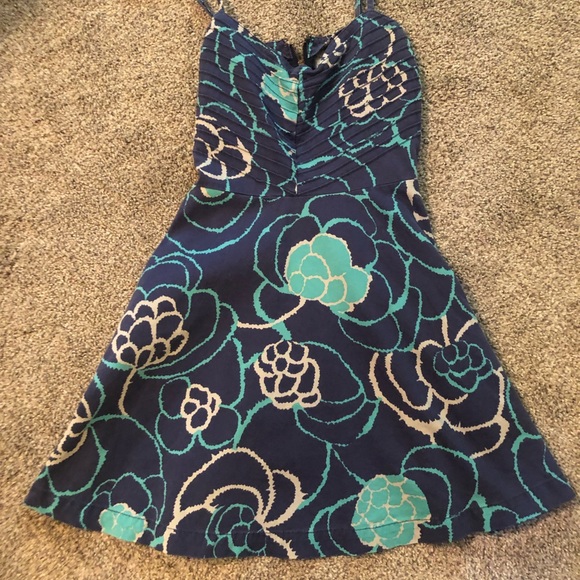 Blue flower summer dress - Picture 1 of 2